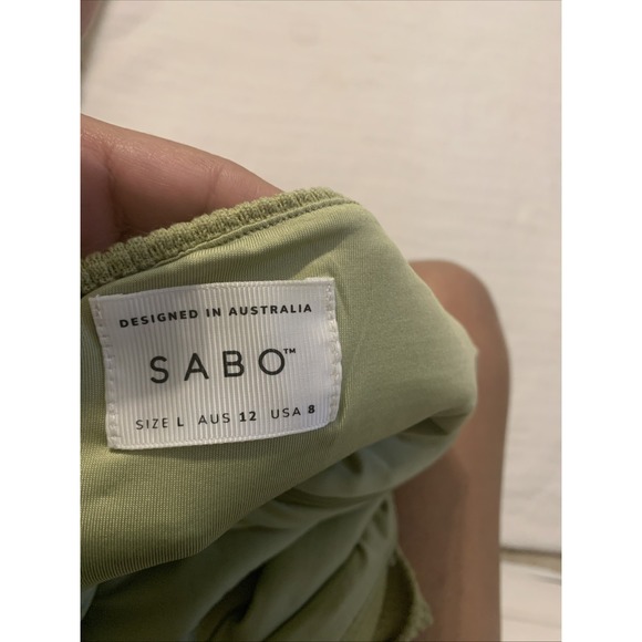 olive green Sabo dress open at the back size Large - Picture 5 of 6